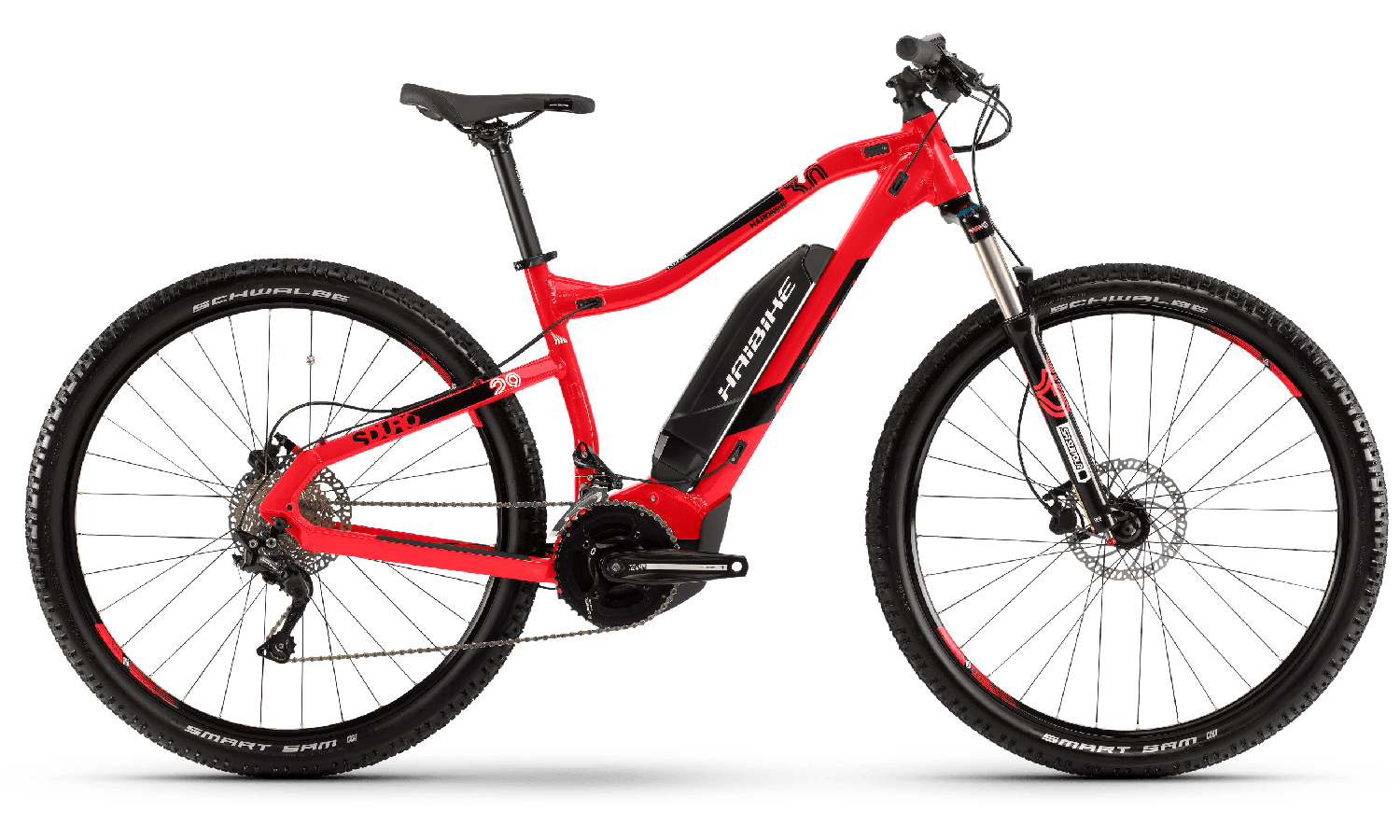 Фотографія Haibike 29" SDURO HardNine 3.0 500Wh (2019) 2019 Червоно-чорний